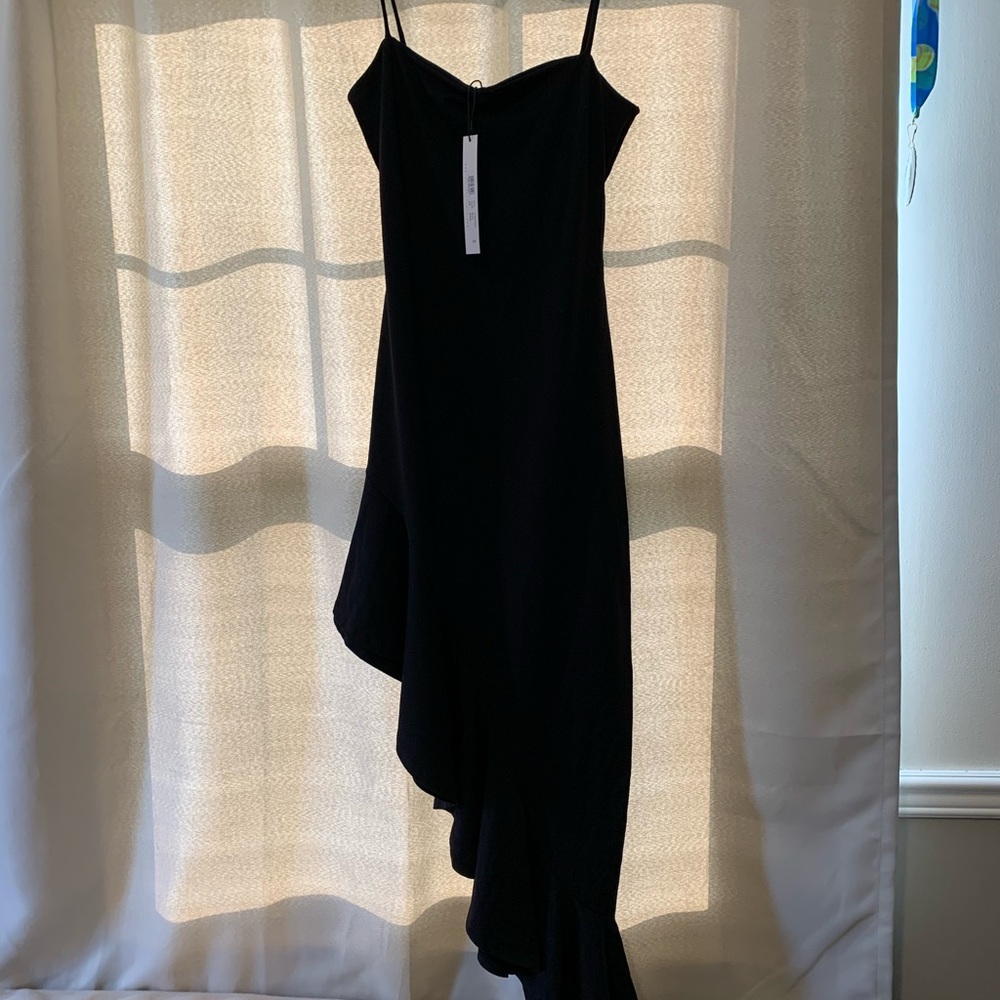 Susana Monaco Black Asymmetrical Cocktail Dress
